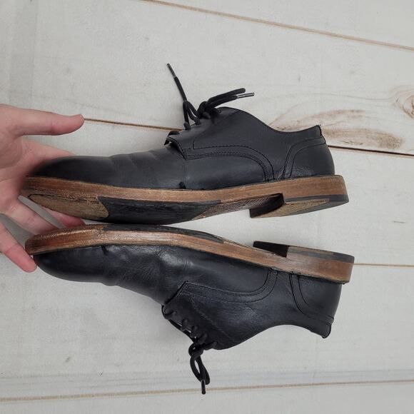 Frye Mark black leather oxford dress shoes preppy old money retro office main image 8
